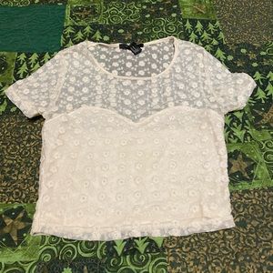 Floral lace crop top